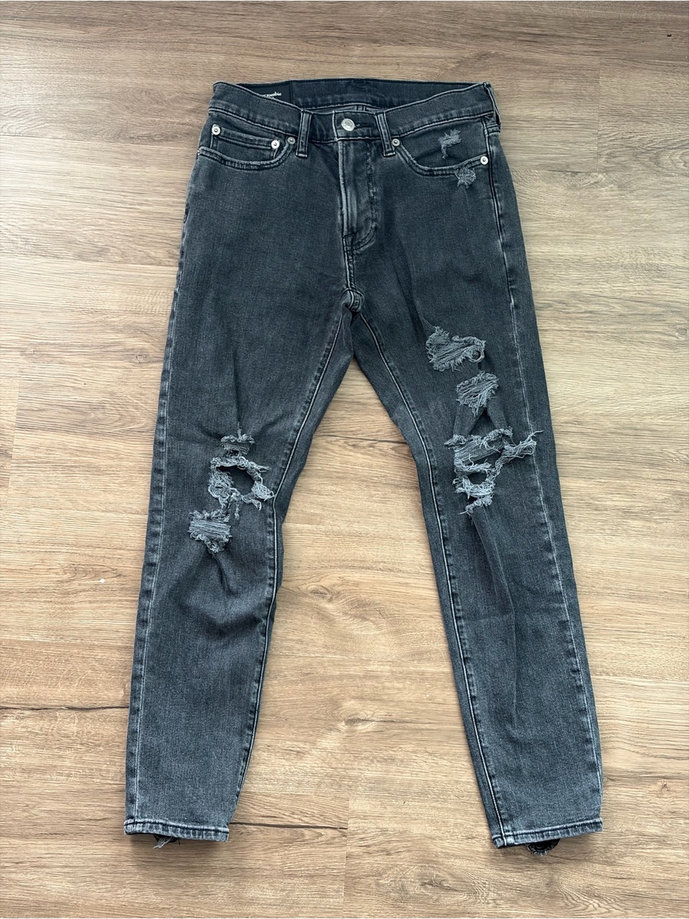 Abercrombie & Fitch Skinny Taper Stretch Distressed Grunge Jeans